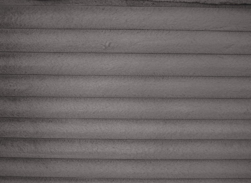 Canapé droit méridienne 2 places en gros côtelé doux gris 