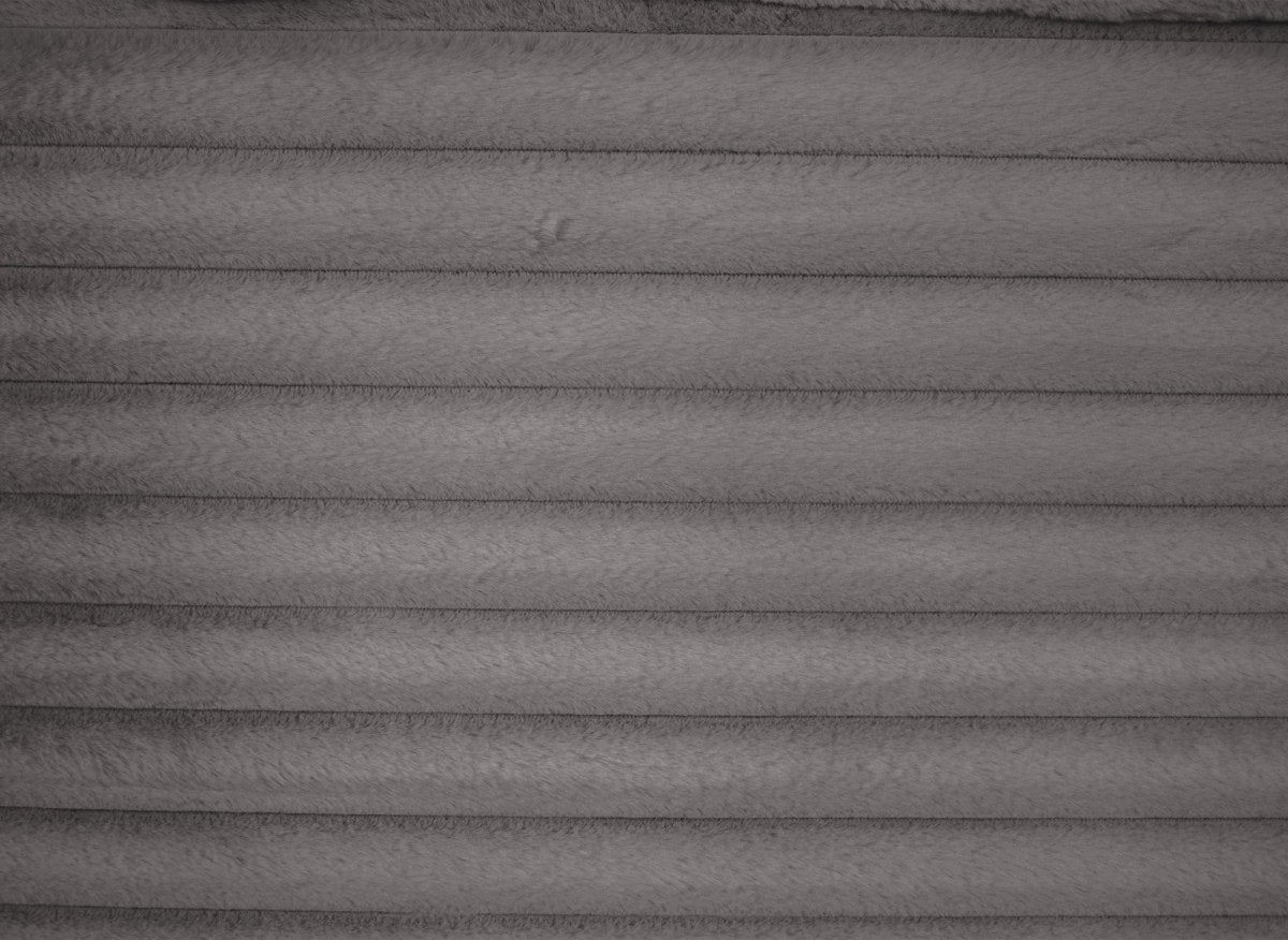 Canapé droit méridienne 2 places en gros côtelé doux gris 